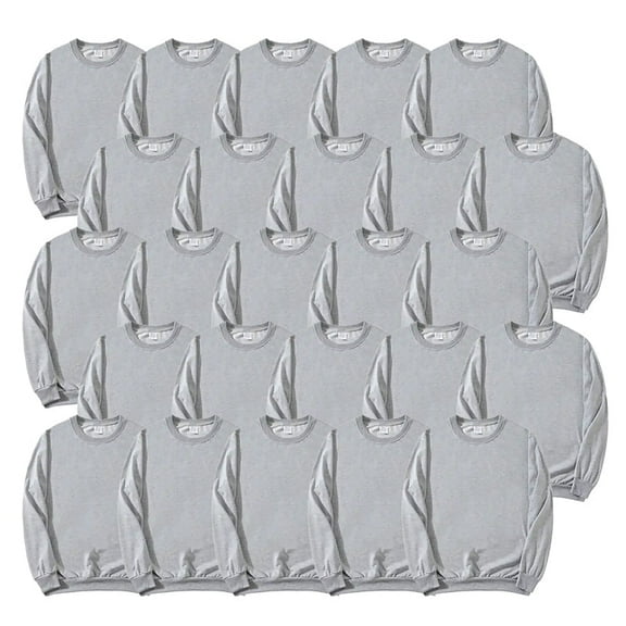 Sublimation gray blank Hoodies plain pullover Polyester Sweatshirt for heat press machine 25 pack