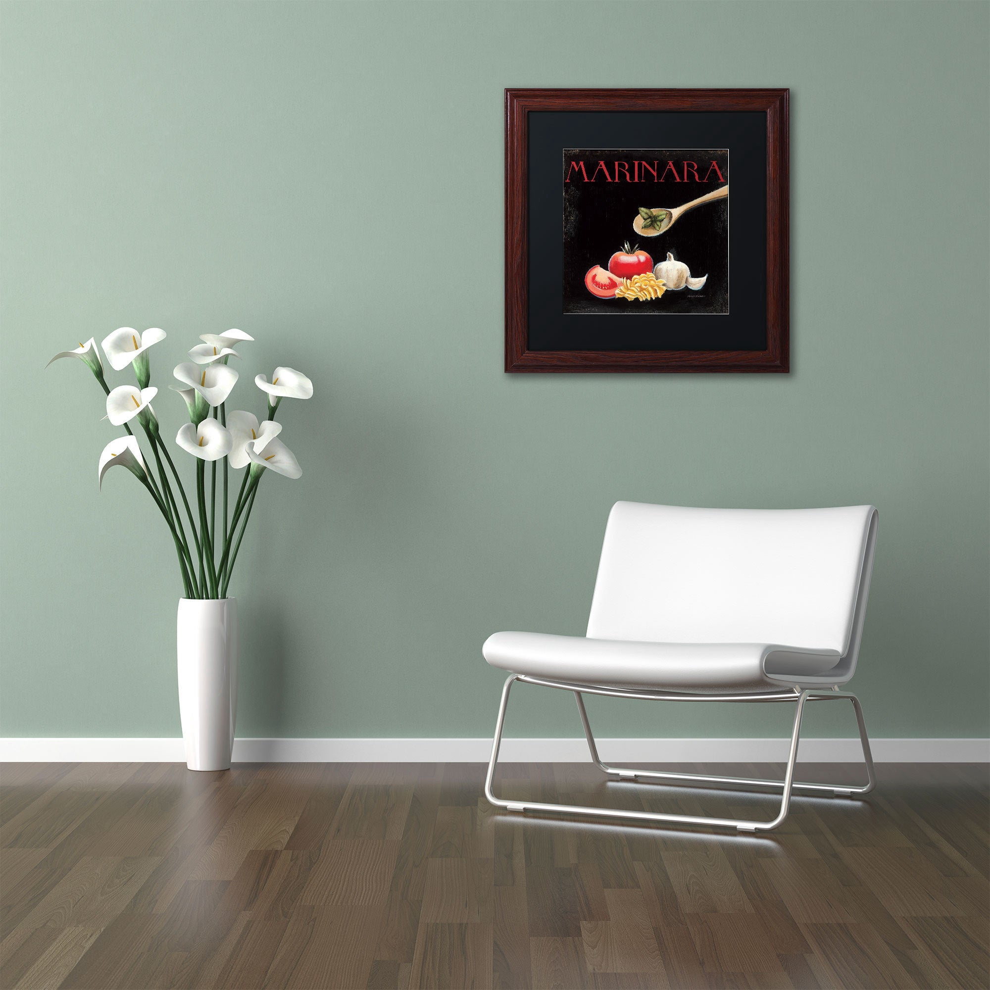 Trademark Fine Art "Italian Cuisine IV" Canvas Art by Marco Fabiano Black Mat, Wood Frame