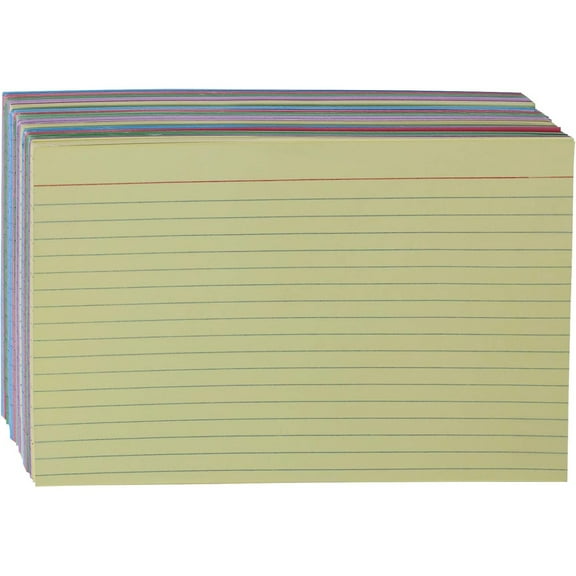 Ruled Color Index Cards for Study and Note-Taking, 5" x 8", 300 Count/Cards, Assorted Colors