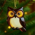 thumbnail image 2 of Bird 2D Acrylic Christmas Decorative Pendan, Ornament for Christmas Tree, Handcrafted Holiday Decoration, Bird Collection- Owl, 2 of 5