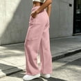 thumbnail image 5 of Women's cargo sweatpants elastic waist Womens Winter Casual Fashion Solid Color Multi Pocket Drawstring Elastic Waist Sweatpants Comfy Sweatpants for Women Gifts for Her, 5 of 7
