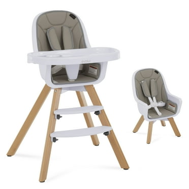 Evolur Zoodle 3-in-1 High Chair Booster Feeding Chair with Modern Design, Ivory (Model #254)