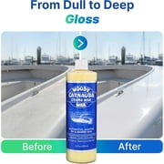 Woody Wax Carnauba Creme Wax, Professional High-Gloss Marine,UV Protection for Paint & Clear Coat, Detergent Resistant Polymers, Covers Light Scratches and Removes Oxidation, 16 oz