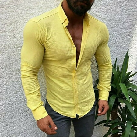 Mens Formal Business Slim Fit Shirt Luxury Casual Long Sleeve Tops Blazer (Best Formal Shirts For Men)