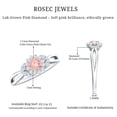 thumbnail image 6 of Rosec Jewels IGI Certified Lab Grown Pink Diamond Flower Engagement Ring 1 Carat - Fancy Pink Color and E-VS1 Clarity - Pink White Diamond Ring, 14K White Gold, US 9.50, 6 of 9