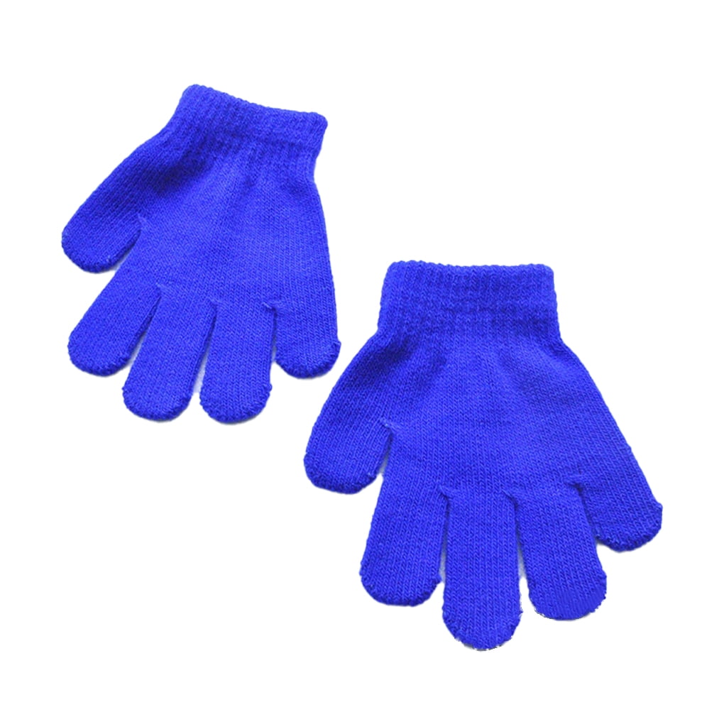 Peryerana 1 Pair Kids Gloves Knitting Craft Fingers Cover Clothing Accessory Toddler Hands Covers Keeping-warm Knitted Glove for Outdoor Sky blue