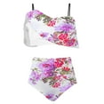 thumbnail image 3 of Odbmxy Camisole Two Piece Bathing Suits for Women Peplum Womens Swimwear Floral Holiday Bralette High Waist Swimwear,Pink XXL, 3 of 4
