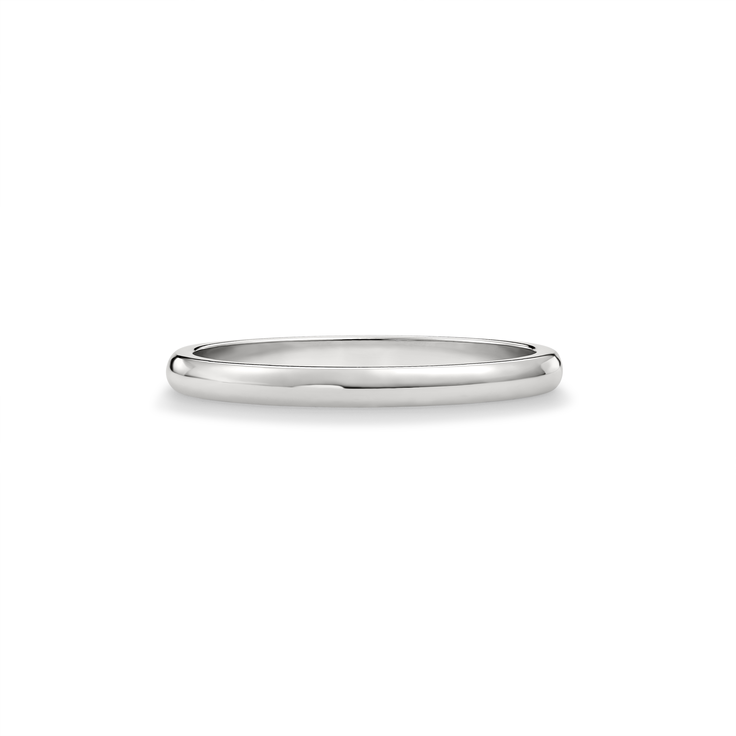 Women's 14K White Gold 2mm Traditional Plain Wedding Band (Available Ring Sizes 4-8 1/2) Size 4.5