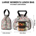 thumbnail image 5 of Pioneer Flower Floral Print Pattern Drawstring Lunch Bag Women - Drawstring Lunch Bag Insulated for Work Office - Stain-Resistant Large Lunchbags for Women with Multi-Pockets, 5 of 6