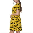 thumbnail image 2 of Naloa Dinosaur Print Womens Summer A-Line Dress with Pockets,Short Sleeve Dresses,Flowy Beach Swing Dress for Vacation Travel, 2 of 6