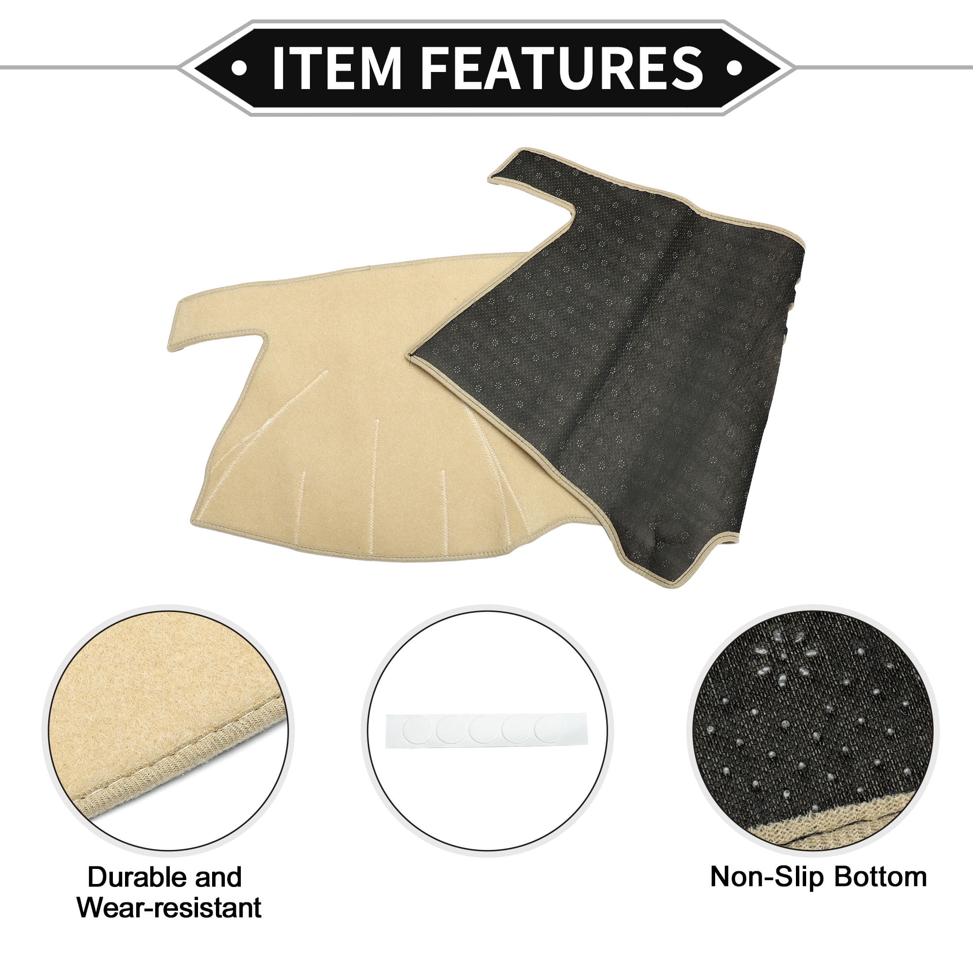 Dash Cover Compatible for AUDI Q5 2009-2017, Non-Slip Polyester Silicone Beige Center Console Dashboard Cover Mat Pad Carpet
