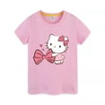 thumbnail image 4 of Hello Kitty niñas lindo estampado de manga corta Casual cómoda camiseta niños bebé Bowknot algodón Top ropa para niños, 4 of 5