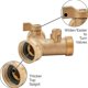 thumbnail image 2 of Auspicioso-3/4 Conector de grifo Conector de grifo en forma de Y Adaptador de grifo de manguera Adaptador de manguera de latón de 2 vías Conector de válvula de manguera de jardín de cuello de cisne pa kaili Sencillez, 2 of 5