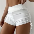 thumbnail image 2 of Women's Tummy Control High Waist Shorts - Stretch Compression Fit with Side Straps, Shaping Boyleg Underwear Shorts for Workouts,White M, 2 of 4