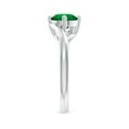 thumbnail image 3 of ANGARA Classic Round Lab Grown 1.2 Ct Emerald Solitaire Bypass Engagement Ring for Women in 14K White Gold (Size-7mm) | May Birthstone, Anniversary, Jewelry Gift for Women | Lab-Grown Emerald Ring, 3 of 9