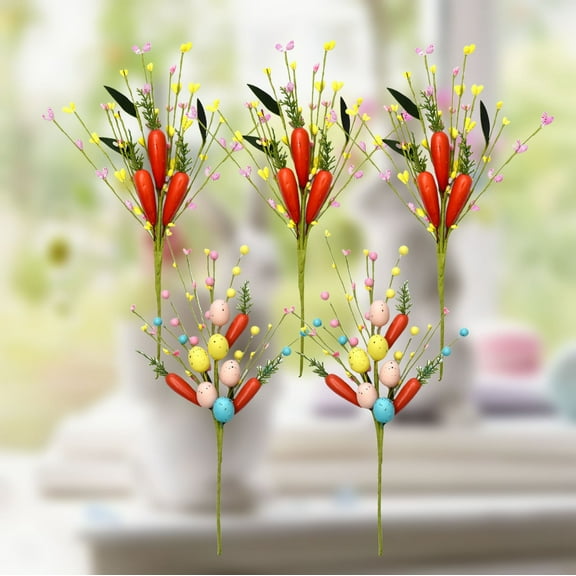 VBODN Easter Decoration,Easter Berry Carrot Branch Home Party Decoration Easter Berry Branch