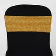 thumbnail image 4 of BalsaCircle 5 Gold Metallic Spandex Chair Sashes Bows Ties Party Ceremony, 4 of 5
