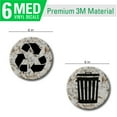 thumbnail image 2 of Recycle and Trash Logo Stickers (6 Pack) - Textured - for Metal or Plastic Garbage cans, and Bins - Indoor & Outdoor - Laminated and UV Protected Premium Decal (Marble - Tan, Medium), 2 of 7
