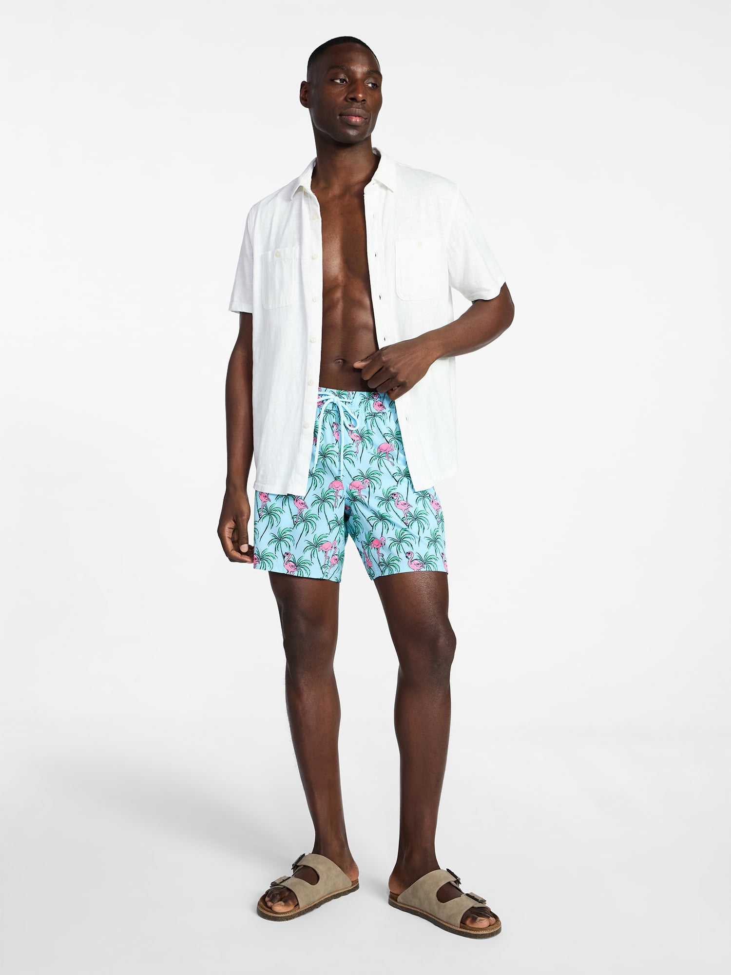 George Men's and Big Men's Performance Lined Swim Trunks, 5" Inseam, Sizes S-3XL