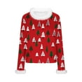thumbnail image 6 of Feancey Women's Faux Fur Trim Christmas Sweaters Xmas Snowflake Print Crewneck Sweater Long Sleeve Casual Knitted Tops Holiday Gifts Red XXL, 6 of 8