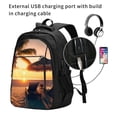 thumbnail image 2 of Balery Hawaiian Sunset Beach Mochila con carga USB para hombre y mujer - Mochila impermeable y antirrobo para laptop con puerto USB para viajes, trabajo, 2 of 7