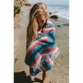 thumbnail image 3 of Bearachild Manta de algodón para mujer, mantón cálido para barbacoa en la playa, envoltura con borlas, plegable, suave, para exteriores, cómoda, Juegos de cama Lago azul Bearachild HA067113-05, 3 of 6