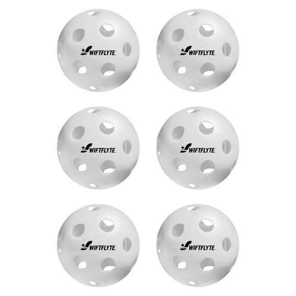 Swiftflyte Multi-Surface Pickleballs Set of 6-72 mm, 26 Precision-Drilled Holes, Ideal for Indoor Play