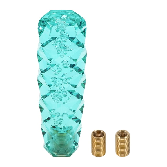 Unique Bargains Diamond Pattern Crystal Shift Knob, 15cm Universal for Automatic and Manual Vehicle Gear Shifter Knob with 2 Adapter Acrylic Blue, 1 Set