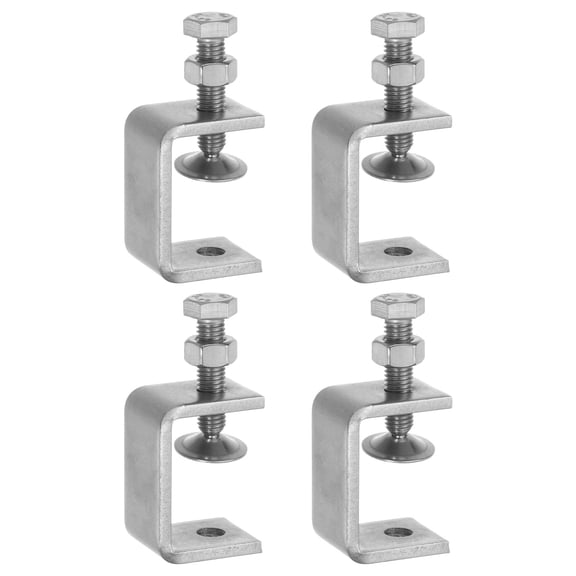 4Pcs Stainless Steel C Clamps Mini 1.77" Wide Jaw Opening Small Metal U Clamp for Woodworking Household Mounting