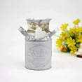 thumbnail image 3 of 2 Pcs Galvanized Milk Can Vase, Vintage Metal Flower Bucket Farmhouse Decorative Flower Vase Iron Flower Pot Garden Decor Round Pot for Herbs Nursery Flower Holder for Home Wedding Decor, 3 of 6