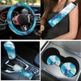 thumbnail image 3 of Yuyamidu Dachshund Car Front Back Seat Covers Blue Car Carpet Mats Steering Wheel Cover Seat Belt Pad Universal Handbrake Cover Set Coasters, 15 PCS, 3 of 6