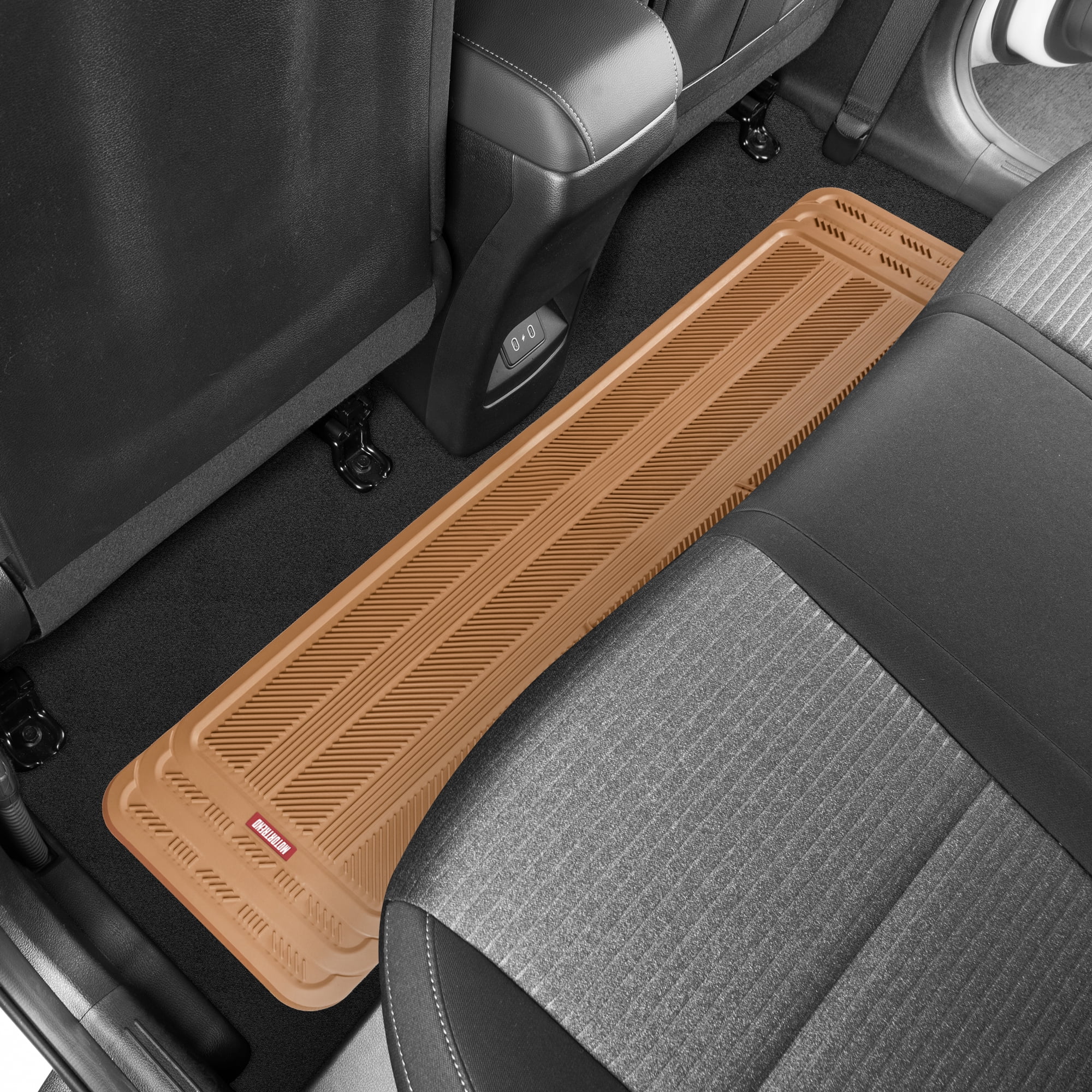 Motor Trend Heavy Duty Rear Back Seat Floor Mats 2nd or 3rd Row Floor Mat for Car, SUV & Van - All Weather SUV Beige Runner Rubber Mat - Floor Runner Back Row Floor Mat Interior Accessories 57x15