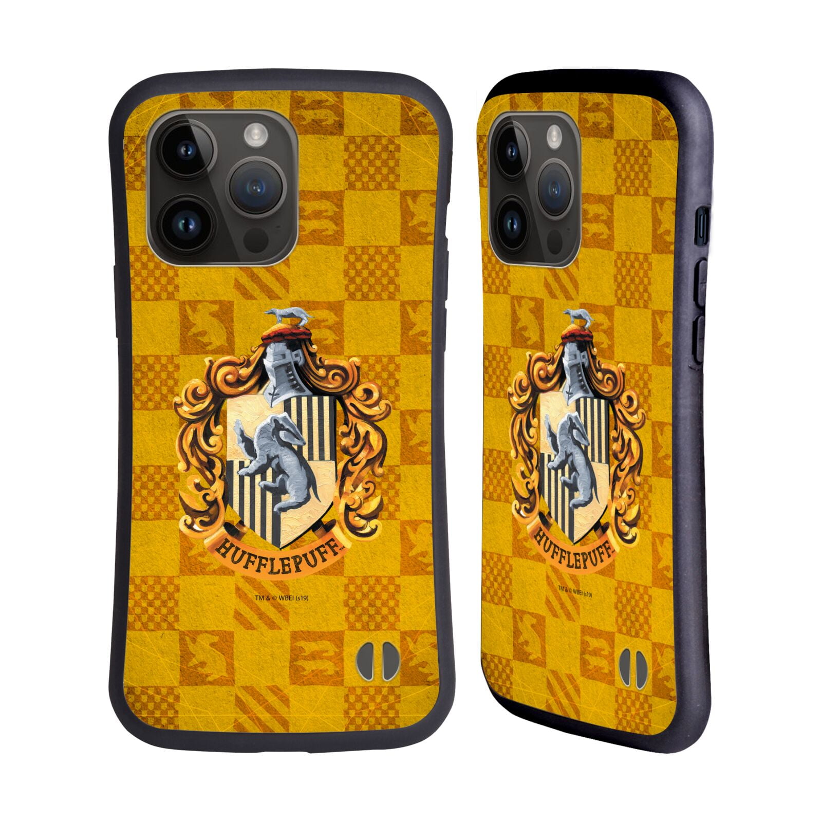 Head Case Designs Officially Licensed Harry Potter Prisoner Of Azkaban I Hufflepuff Crest Hybrid Case Compatible with Apple iPhone 15 Pro Max