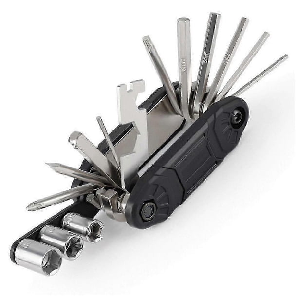 2025 Grundig 16 in 1 Portable Bike Repair Multi Tool Compact Folding Bicycle Maintenance Kit for Road Mountain and BMX Bikes