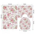 thumbnail image 3 of Pioneer Flower Floral Print Pattern Bathroom Rugs Sets 3 Piece,Toilet Cover Set,Absorbent Non Slip Bathroom Mats Sets with U-Shaped Contour Rug Toilet Rug Set, 3 of 5