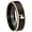 Black And Gold Step Edge, variant on Poodle Dog Concave Black Tungsten Men Ring 10MM