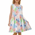 thumbnail image 3 of Pretxorve Kids Girls Princess Dress Summer Sleeveless Tank Small Floral Print A Line Beach Dresses, 3 of 5