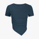 thumbnail image 4 of Fiudx Ofertas Relámpago Blusa Superior de Camiseta Sólida de Manga Corta con Cuello Redondo Informal de Moda para Mujer, 4 of 6