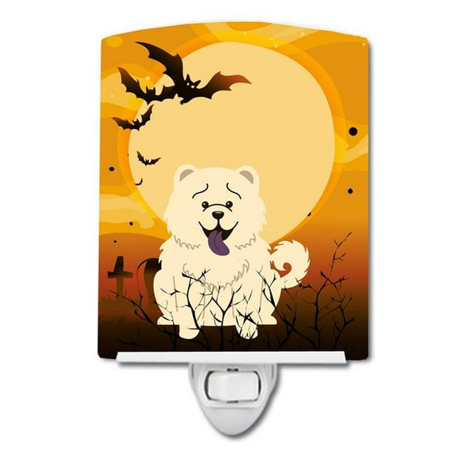 Carolines Treasures BB4406CNL Halloween Chow Chow White Ceramic Night Light