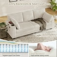 thumbnail image 4 of Rophefx 82" Comfy 3 Seat Sofa,Corduroy Deep Seat 3 Seater Couch with USB Ports,Cup Holders,Modern Loveseat Sofa for Small Spaces, Living Room, Bedroom,White, 4 of 9