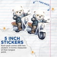 thumbnail image 4 of (2 Pack) Bear on Scooter Stickers - Animal Stickers - Cute Stickers - 5" On Longest Side - Sticks to Smooth Flat Surfaces - Made in USA - BMCS17023, 4 of 7
