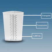 Plasti-Grad Triangular Polypropylene Graduated Beaker, Translucent, 1200 mL, 1 Ct