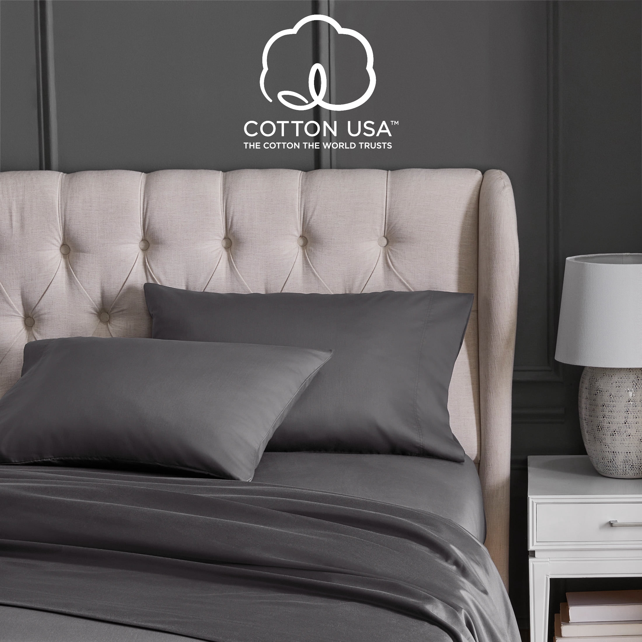 Hotel Style 6-Piece 1000 Thread Count, Dark Gravel, U.S. Grown Cotton Rich Blended Luxury, Bed Sheet Set, King