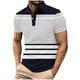 thumbnail image 2 of Blusa y camisa de manga corta con cuello vuelto para hombre, blusa deportiva informal con botones y estampado de rayas, blusa de manga corta con cuello vuelto para hombre, blusa de poliéster para homb, 2 of 5