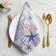 thumbnail image 2 of Purple Starfish Coastal Cloth Napkins, Nautical Coral Ocean Wooden Washable and Reusable Dinner Napkins Set of 4, Table Napkin for Kitchen Party Birthday Wedding Hotel Housewarming 20"x20", 2 of 9