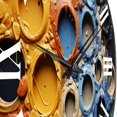 thumbnail image 3 of Designart "Fluid Movements Orange Blue Abstraction" Abstract Shapes Oversized Wall Clock, 3 of 5