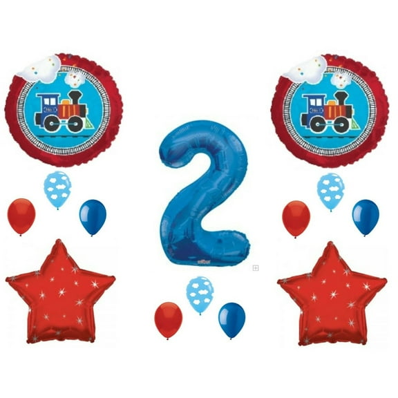 NEW! Two Two Train 2nd Birthday Party Balloons Decoration Supplies Second