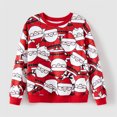 thumbnail image 3 of Sudadera de manga larga roja con estampado de Papá Noel a juego para toda la familia, 3 of 5
