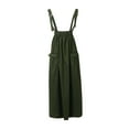 thumbnail image 3 of Women's Suspender Skirt - Long Straps, Large Pockets, Over-The-Knee, Casual Summer Dress, 3 of 4