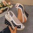 thumbnail image 5 of Slingback Wedges Heels for Women Peep Toe Platform Sandals Color Block Casual HIgh Heels Ladies Outdoor Summer Dress Shoes Black Size 6.5, 5 of 7
